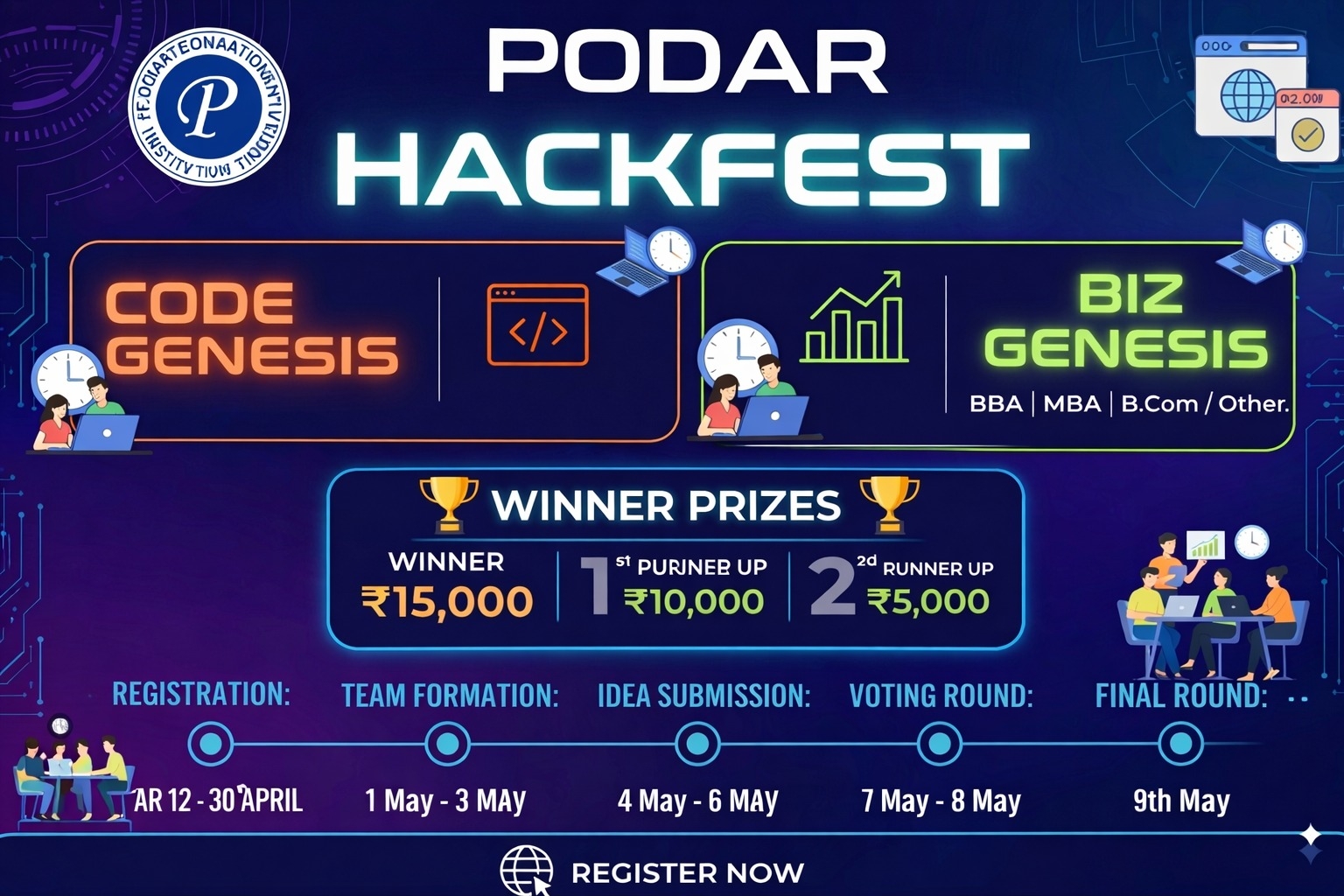 PODAR HACKFEST Logo
